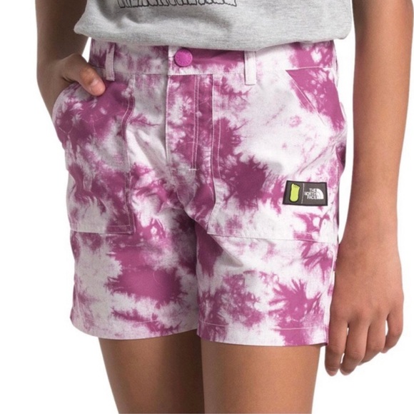 The North Face Amphibious Tie Dye Girl Shorts pink purple medium 10-12 - Picture 1 of 8